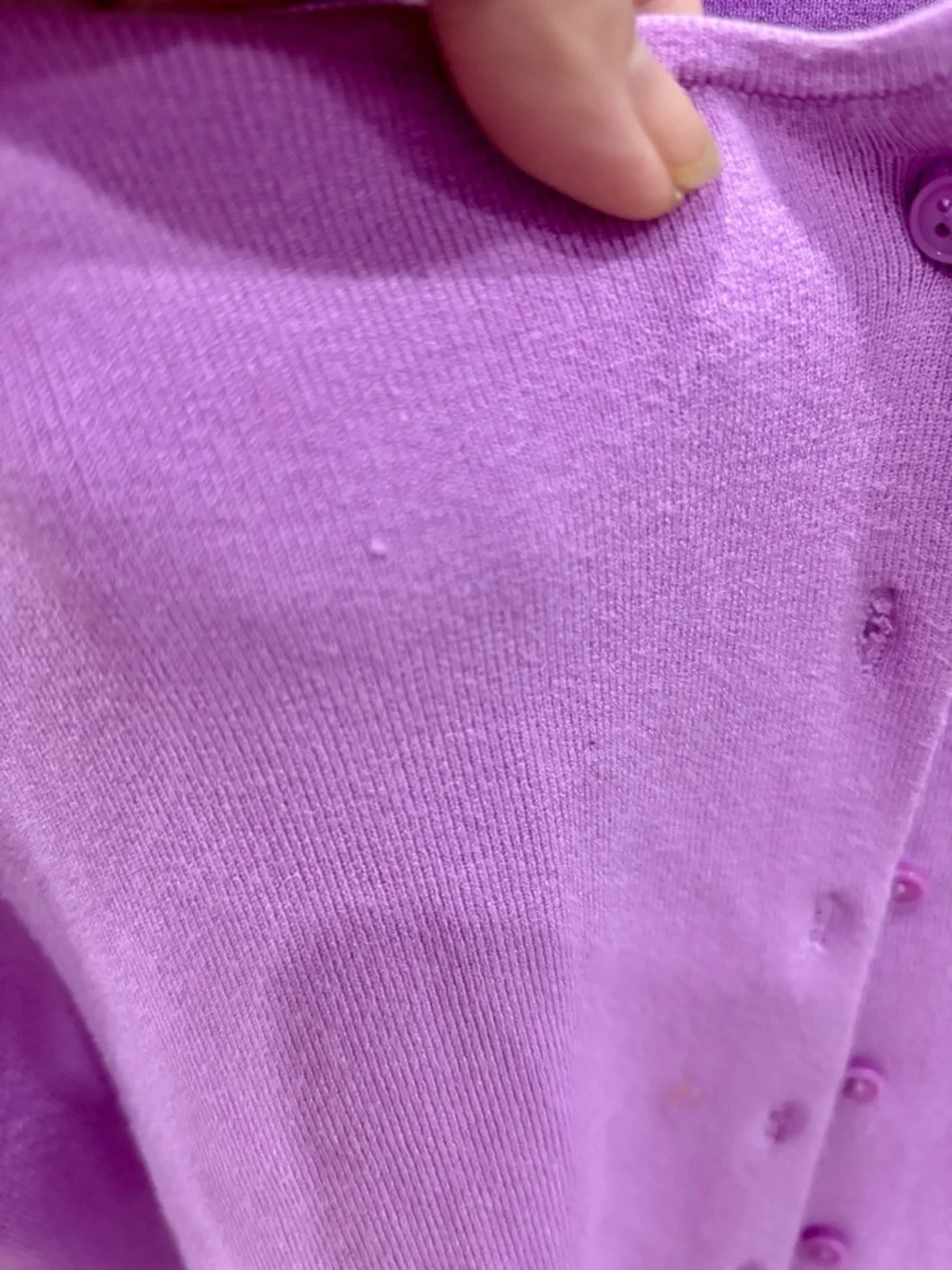 Sunday Best Lavender Cropped Button-Front Cardigan - Picture 5 of 9